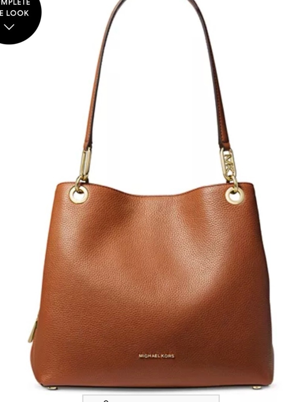 Michael Kors Pebbled Leather Shoulder Tote in  Brown